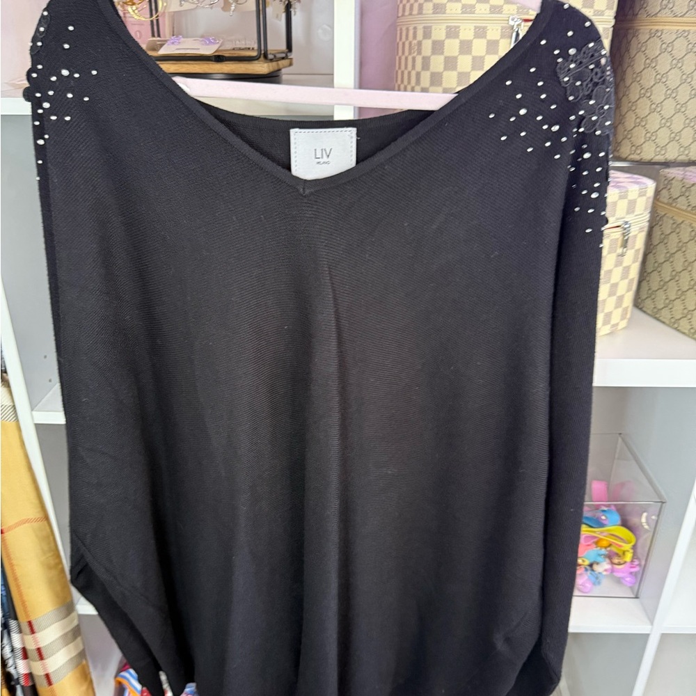 Milano Black Studded Blouse